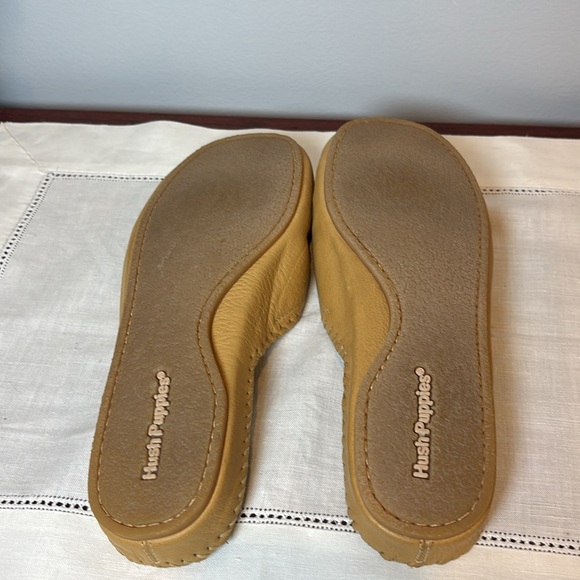 Hush Puppies Leather Fringed Mules Tan leather Slip-On Loafers open back size 7 - Picture 6 of 11
